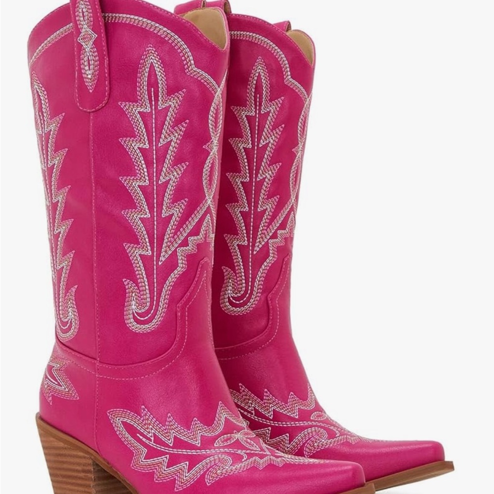 Pink Western Heeled Boots